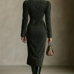 OFELIA | ELEGANT V-NECK LONG SLEEVE MAXI DRESS