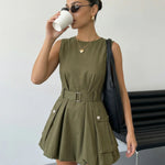 Light Green Halter Neck Bow Back Midi Dress