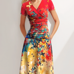 Zeagoo Women's Casual V Neck Short Sleeve Sundress Loose Flowy Print Tunic Beach Dresses