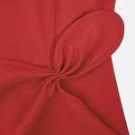 Red Sleeveless Midi Elegant A-line Dress with Waist Twist for Day-to-Night
