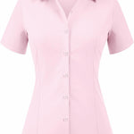 Zeagoo Women's Button Down Shirts Short Sleeve Shirts