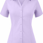 Zeagoo Women's Button Down Shirts Short Sleeve Shirts