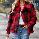 Zeagoo Double Sided Fleece Long Sleeve Plaid Jacket