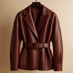 Valentina Leather Belted Jacket
