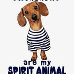 Dachshund Spirit Animal Print Lettuce Trim Nightdress