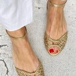 Isa | Gold Braided Sandals