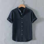 Calder Open Collar Cotton Shirt