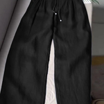 Camille | Wide-leg trousers in Cotton and Linen Blend