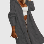 HONORIA | HOODED CABLE-KNIT CARDIGAN