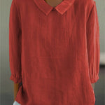 Cotton and Linen 3/4 Sleeve Shirt