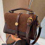 ALWINA™ - TRENDY CONTRAST STITCHING SMALL SQUARE SHOULDER BAG