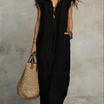 Mia Wilson | Bohemian Ruffle V-Neck Maxi Dress For Women