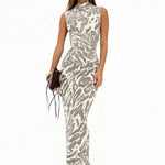 Tara Hughes | Leopard Print Bodycon Maxi Dress For Women