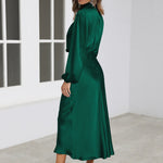 Ruby Anderson | Satin High-Neck Midi Dress For Women