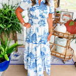 Eliza | Classic Toile Maxi Dress
