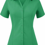 Zeagoo Women's Button Down Shirts Short Sleeve Shirts