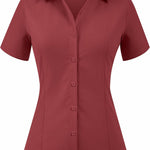 Zeagoo Women's Button Down Shirts Short Sleeve Shirts