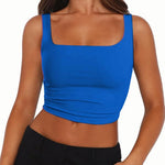 Zeagoo Square Neck Sleeveless Crop Tops