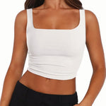 Zeagoo Square Neck Sleeveless Crop Tops
