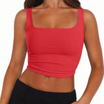 Zeagoo Square Neck Sleeveless Crop Tops