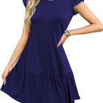 Zeagoo Women's Dress Round Neck Knee-Length Casual Dress (DE Only)