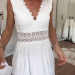 Léonie™ Elegant Lace V-Neck Dress