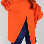 Zeagoo Solid Color Street Long Sleeve Back Slit Loose Shirt for Women Casual Work Office Loose Fit 2026 | Under