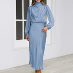 Ruby Anderson | Satin High-Neck Midi Dress For Women