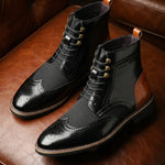 Sandro Leather Lace-Up Boot
