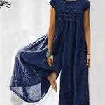 Zeagoo Women's Casual Loose Long Short Sleeve Jumpsuit