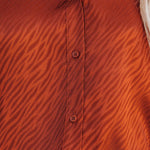 Zeagoo Satin Button Down Blouse Zebra Print Lantern Casual Long Sleeve Collared Shirts Tops