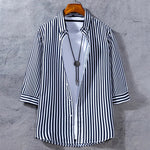Arden Stripe Three Quarter Sleeve Shirt