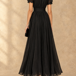 Elia Gathered Waist Keyhole Maxi Dress