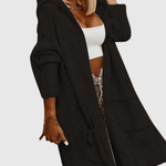 HONORIA | HOODED CABLE-KNIT CARDIGAN