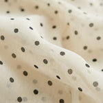 Beige Off Shoulder Chiffon Polka Dot Relaxed Fit Mini Dress