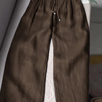 Camille | Wide-leg trousers in Cotton and Linen Blend