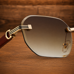 Luxury Rimless Geometric Sunglasses