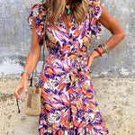 Zeagoo Women's Bohemian Floral Print Daily Holiday Going out V Neck Sleeveless Dress