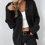 Zeagoo Women's Drawstring Detail Button Front Hooded Cardigan