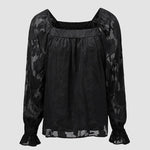 Zeagoo Ruffle Sleeve Solid Color Pullover Square Neck Chiffon Top for Women Cute Summer Casual 2026 | Under $40