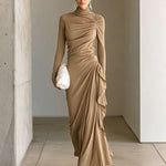 Imogen Wright | High-Neck Draped Maxi Dress For Women