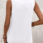 Zeagoo Summer Tank Top for Women Pleated High Neck Tops