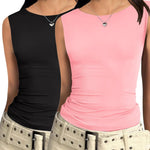 Zeagoo Going Out Tops Slim Fit Sleeveless Crop Tank Tops