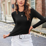 Zeagoo Women Y2K Crewneck Long Sleeve Slim Fit T-Shirt