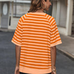 Zeagoo Women Striped T Shirts Oversized Short Sleeve Tops