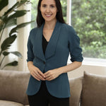 Zeagoo Women's Blazer Elegant 3/4 Sleeve Long Blazer (DE Only)