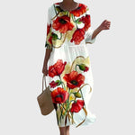 Elena™ | Elegant Floral Print Maxi Dress