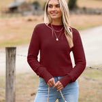 Zeagoo Women's Fall Crewneck Cropped Sweater