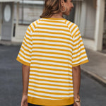 Zeagoo Women Striped T Shirts Oversized Short Sleeve Tops