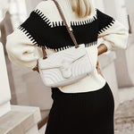 Zeagoo Women's Casual Ribbed Two-piece Set, Color Block Knit Sweater & Solid Midi Sweater Skirts Outfits